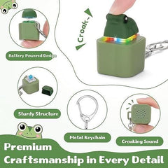 Croaking Frog Stress Reliver Keychain With Color LED Lights
